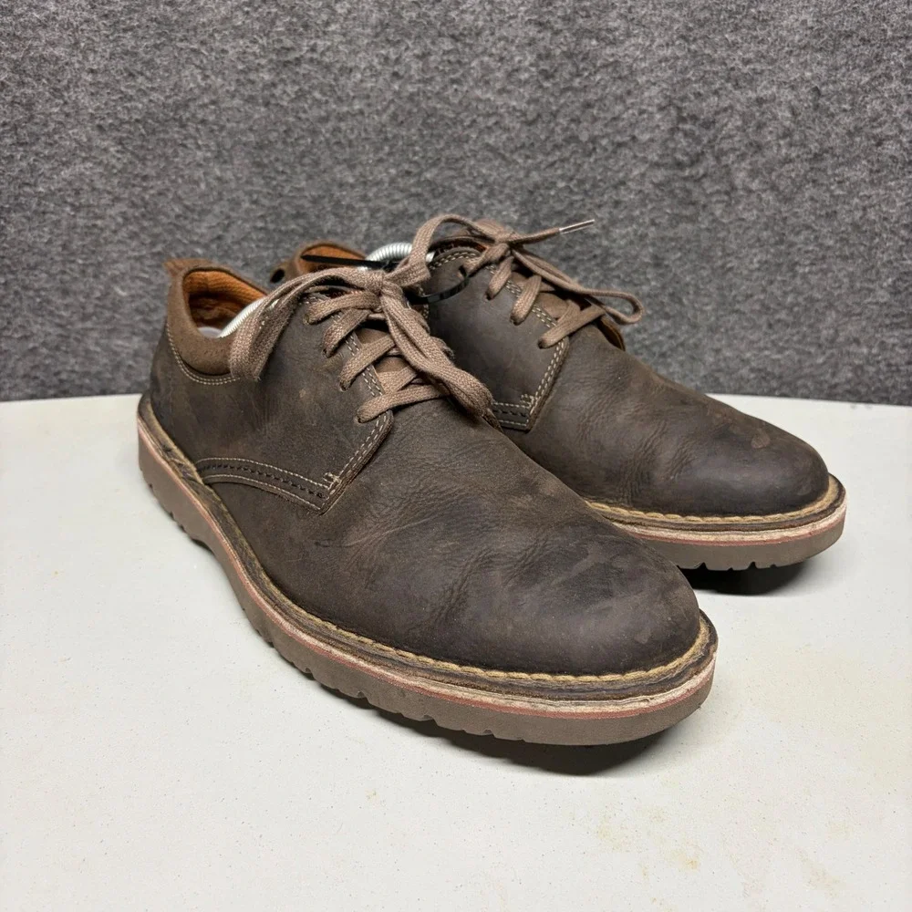 Clarks Collection Mens Brown Leather Oxford Casual Shoes Size 10.5 M